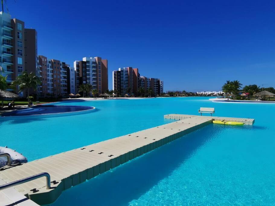 Departamento Con Laguna Artificial Cancun Bagian luar foto