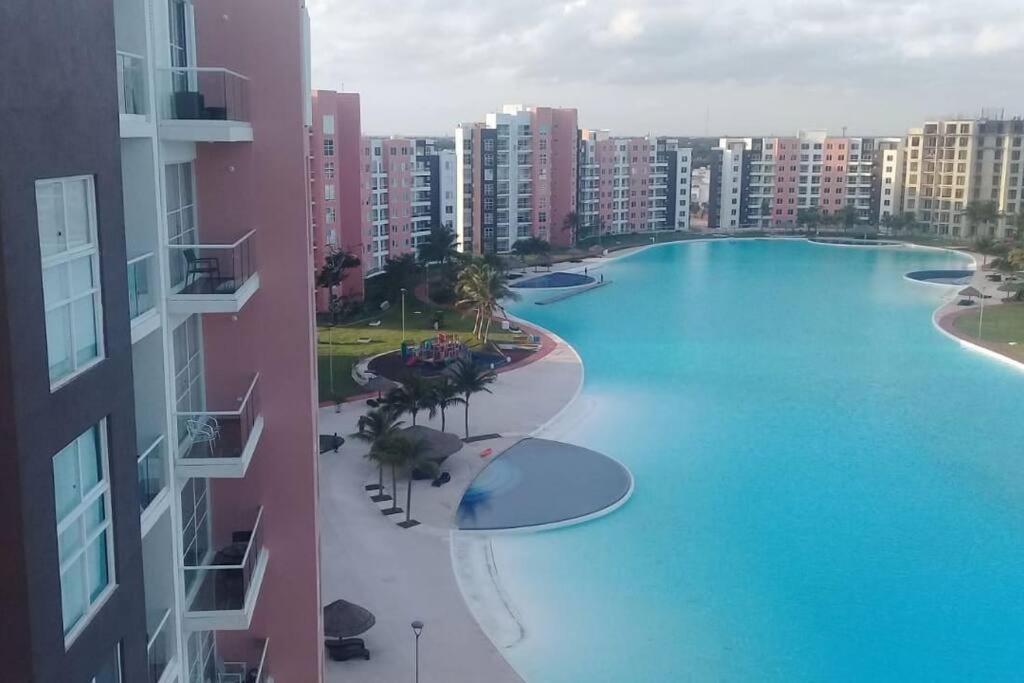 Departamento Con Laguna Artificial Cancun Bagian luar foto