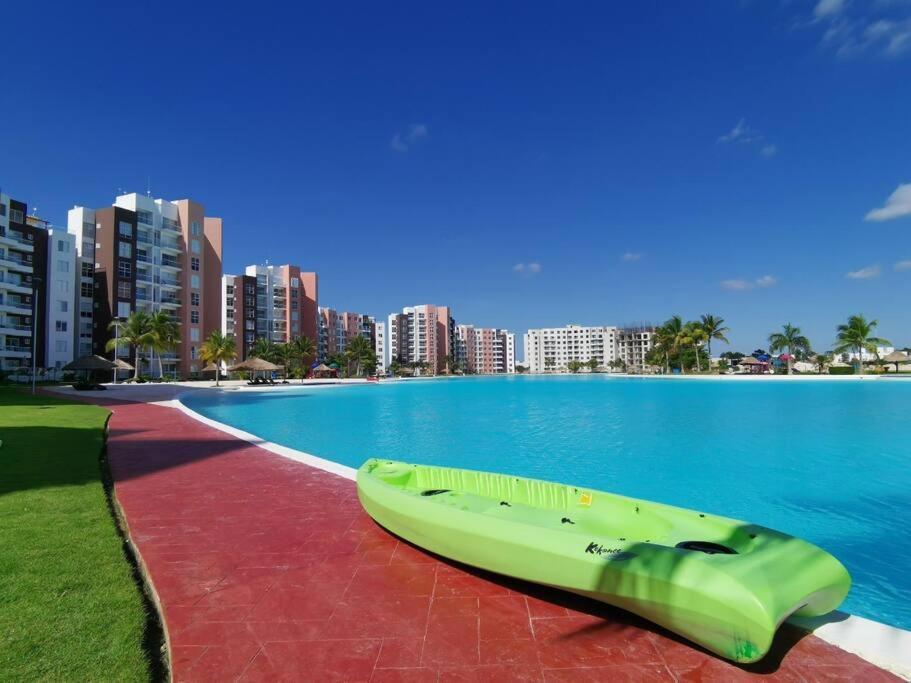 Departamento Con Laguna Artificial Cancun Bagian luar foto