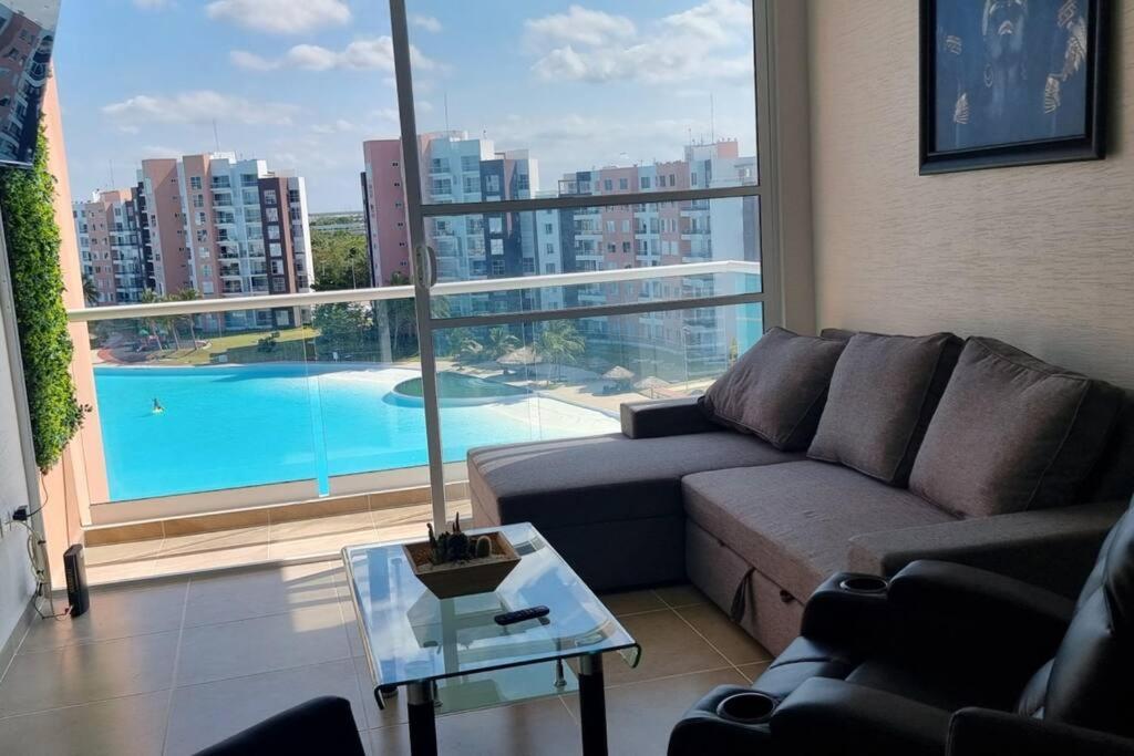 Departamento Con Laguna Artificial Cancun Bagian luar foto