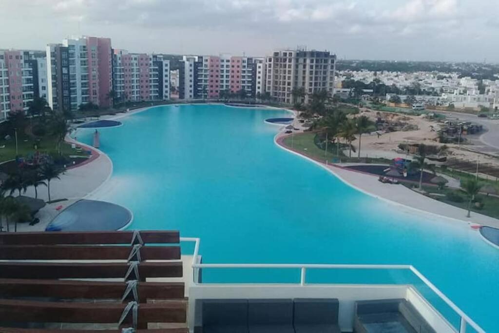 Departamento Con Laguna Artificial Cancun Bagian luar foto