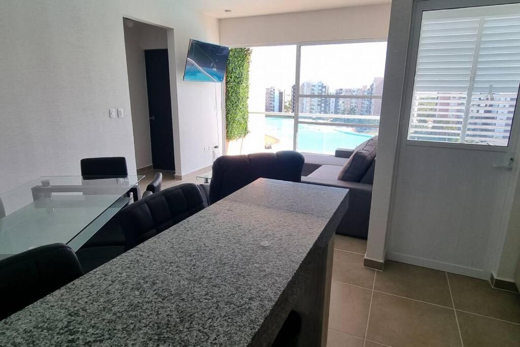 Departamento Con Laguna Artificial Cancun Bagian luar foto